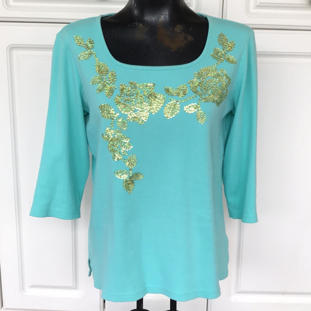 Quacker Factory Sequined Top -Sz. XS